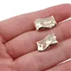 Cercei din cupru placat cu aur galben 18k model banda curbata cu zirconii, 16mm, imagine 4