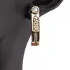 Cercei din cupru placat cu aur galben 18k model bucla cu zirconiu, 25mm, imagine 3