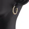 Cercei din cupru placat cu aur galben 18k rotunzi cu zirconii, 14mm, imagine 3