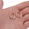 Cercei din cupru placat cu aur galben 18k rotunzi cu zirconii, 14mm, imagine 4