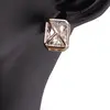 Cercei din cupru placat cu aur roz 18k asimetrici cu zirconiu, 12-51mm, imagine 4