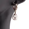 Cercei din cupru placat cu aur roz 18k cu perla, 28mm, imagine 3