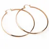 Cercei din cupru placat cu aur roz 18k rotunzi, 60mm, imagine 2