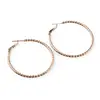 Cercei din cupru placat cu aur roz 18k texturati rotunzi, 38mm