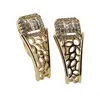 Cercei din cupru placat cu galben 18k cu zirconii, 25mm, imagine 2