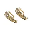 Cercei din cupru placat cu galben 18k cu zirconii, 25mm