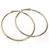 Cercei din cupru placat cu galben roz 18k rotunzi mari, 50mm, imagine 2
