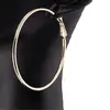 Cercei din cupru placat cu galben roz 18k rotunzi mari, 50mm, imagine 3