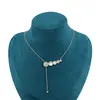 Lant din inox placat cu aur galben 18k, pandantiv cercuri cu sidef si talisman, imagine 2