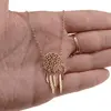 Lant din inox placat cu aur galben 18k, pandantiv dream catcher, imagine 3
