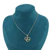 Lant din inox placat cu aur galben 18k, pandantiv inima cu ritm, imagine 2