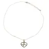 Lant din inox placat cu aur galben 18k, pandantiv inima cu ritm