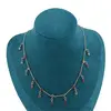 Lant din inox placat cu aur galben 18k si talismane cu zirconiu multicolor, imagine 2