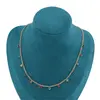 Lant din inox placat cu aur galben 18k si zirconiu multicolor, imagine 2