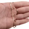 Lant dublu din inox placat cu aur galben 18k, model snake si bumbi, imagine 3