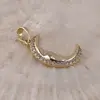 Pandantiv din cupru placat cu aur galben 18k model Luna cu zirconii, 19mm, imagine 2