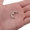 Pandantiv din cupru placat cu aur galben 18k model Luna cu zirconii, 19mm, imagine 3