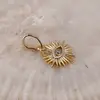 Pandantiv din cupru placat cu aur galben 18k model Ochiul lui Horus, 14mm, imagine 2