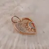 Pandantiv din cupru placat cu aur roz 18k model inima, 16mm, imagine 2