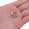 Pandantiv din cupru placat cu aur roz 18k model inima, 16mm, imagine 3
