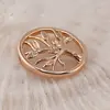 Pandantiv din cupru placat cu aur roz 18k oval Pomul Vietii cu zirconii, 25mm, imagine 2
