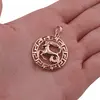 Pandantiv din cupru placat cu aur roz 18k rotund pentru zodia Capricorn, 25mm, imagine 3