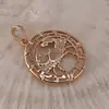 Pandantiv din cupru placat cu aur roz 18k rotund pentru zodia Rac, 25mm, imagine 2