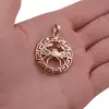 Pandantiv din cupru placat cu aur roz 18k rotund pentru zodia Rac, 25mm, imagine 3