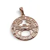 Pandantiv din cupru placat cu aur roz 18k rotund pentru zodia Rac, 25mm