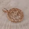 Pandantiv din cupru placat cu aur roz 18k rotund pentru zodia Scorpion, 25mm, imagine 2