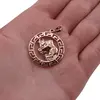 Pandantiv din cupru placat cu aur roz 18k rotund pentru zodia Taur, 25mm, imagine 3