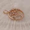 Pandantiv din cupru placat cu aur roz 18k rotund Pomul Vietii cu zirconii, 22mm, imagine 2