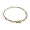 Bratara din cupru placat cu aur galben 18k fixa cu zirconii si charm central, imagine 2