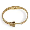 Bratara din cupru placat cu aur galben 18k fixa, model fluture cu trei randuri, imagine 2