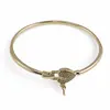Bratara din cupru placat cu aur galben 18k fixa, model lacat inima, imagine 2
