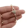 Bratara din cupru placat cu aur galben 18k fixa, model lacat inima, imagine 4