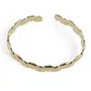 Bratara din cupru placat cu aur galben 18k fixa, model petale, imagine 2