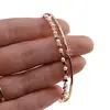Bratara din cupru placat cu aur galben 18k fixa, model stelute si perle pe doua randuri, imagine 4