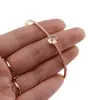 Bratara din cupru placat cu aur galben 18k fixa, model trifoi cu zirconii incrustate, imagine 4