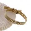 Bratara din cupru placat cu aur galben 18k, model curea cu inima din sidef, imagine 3