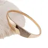Bratara din cupru placat cu aur roz 18k fixa, clasica cu zirconii, imagine 3