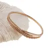 Bratara din cupru placat cu aur roz 18k fixa, model impletit, imagine 3