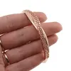 Bratara din cupru placat cu aur roz 18k fixa, model impletit, imagine 4