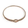 Bratara din cupru placat cu aur roz 18k fixa, model Infinit cu zirconii, imagine 2