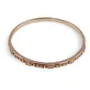 Bratara din cupru placat cu aur roz 18k fixa, model roman cu zirconii incrustate, imagine 2