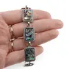 Bratara scoica abalone cu montura metalica dreptunghiulara, 18,5cm, imagine 3