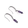 Cercei cu agatatoare Ametist si baza de Argint 925 cu zirconii, 4mm