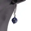 Cercei cu agatatoare Lapis Lazuli si baza de Argint 925 cu zirconii, 8mm, imagine 2