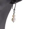 Cercei cu agatatoare Perle de cultura albe cu Argint 925, 4-6mm, imagine 2