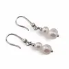 Cercei cu agatatoare Perle de cultura albe cu Argint 925, 4-6mm